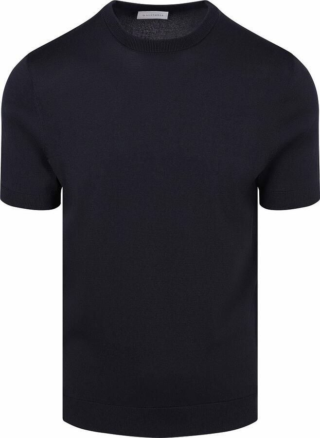 Suitable T-shirt Korte Mouw Knitted T-shirt Wake Navy