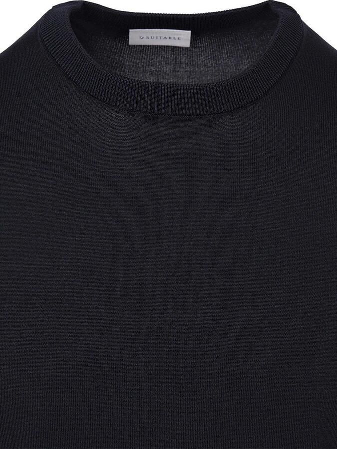 Suitable T-shirt Korte Mouw Knitted T-shirt Wake Navy - Foto 2