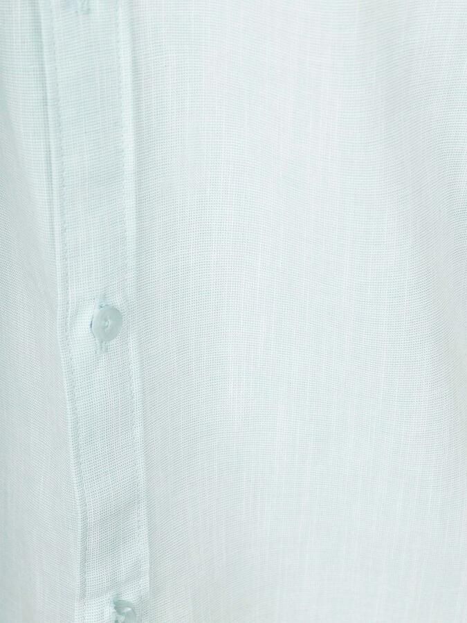 Suitable Korte Mouwen Overhemd Cotton Slub Lichtgroen - Foto 2
