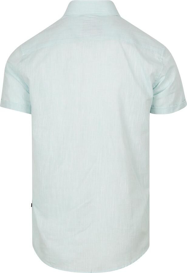 Suitable Korte Mouwen Overhemd Cotton Slub Lichtgroen - Foto 3