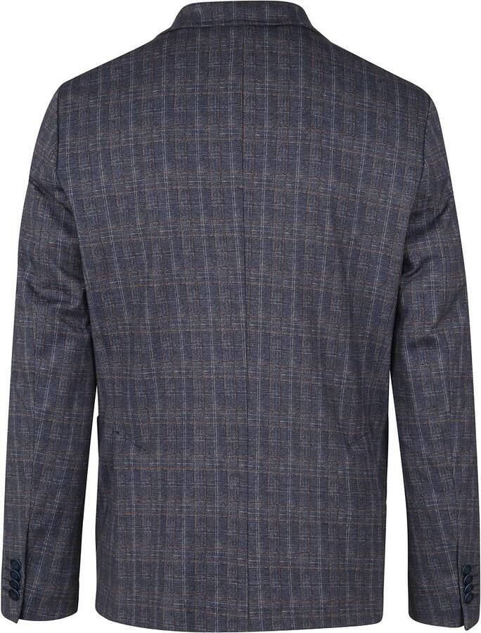 Suitable Kostuum Jersey Grijs Blauw Ruit - Foto 2