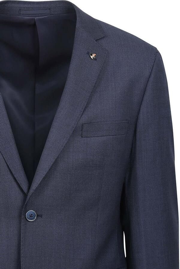 Suitable Kostuum Lucius Birdseye Wol Donkerblauw