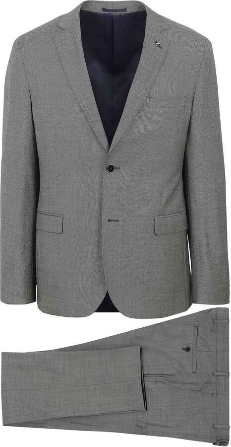Suitable Kostuum Lucius Birdseye Wol Grijs