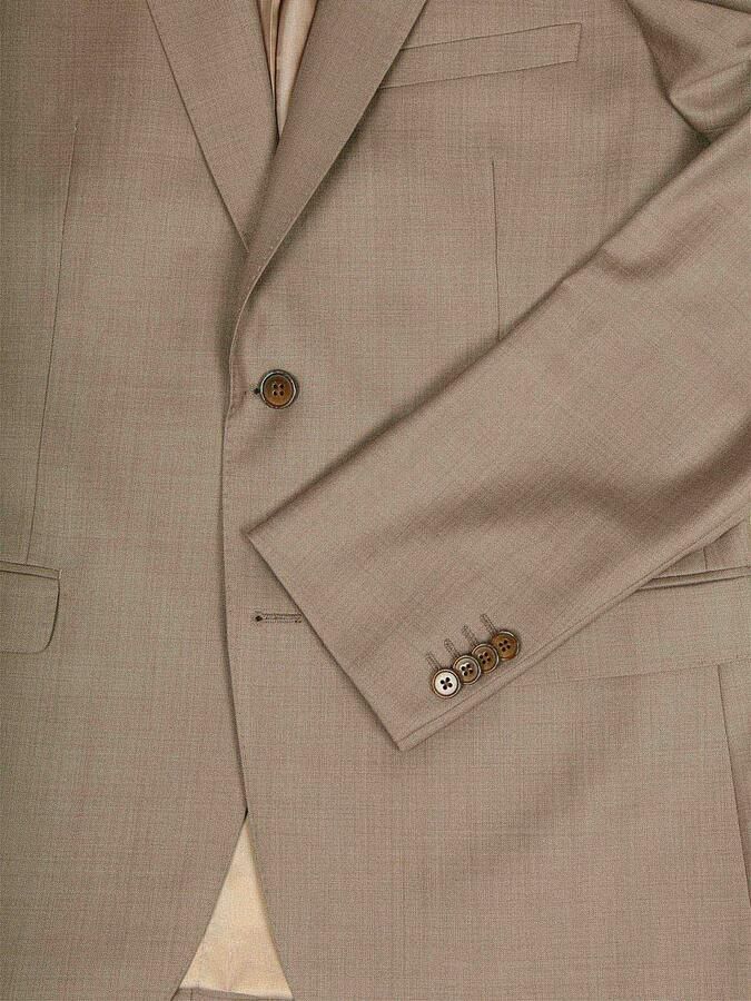 Suitable Kostuum Sharkskin Wol Sand - Foto 2