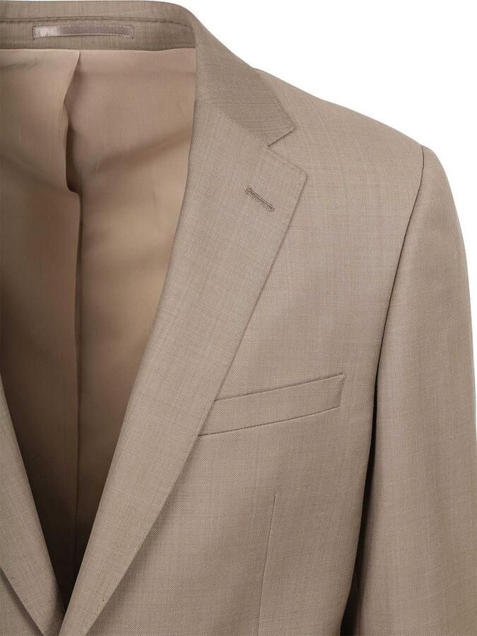 Suitable Kostuum Sharkskin Wol Sand - Foto 3