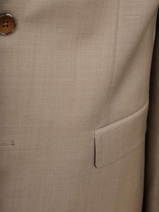 Suitable Kostuum Sharkskin Wol Sand - Foto 4