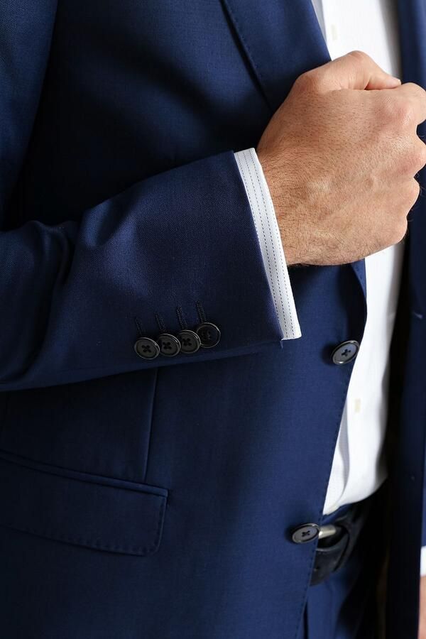 Suitable Kostuum Wol Royal Blauw - Foto 3