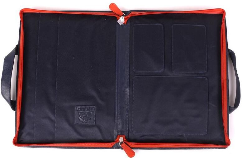 Suitable Tas Leren Laptoptas 13 Inch Donkerblauw