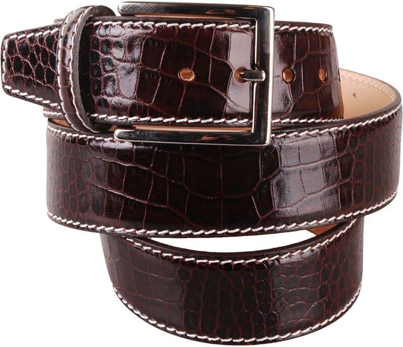 Suitable Riem Leren Riem Croco Bruin G70