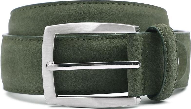 Suitable Riem Leren Riem Suede Groen - Foto 3