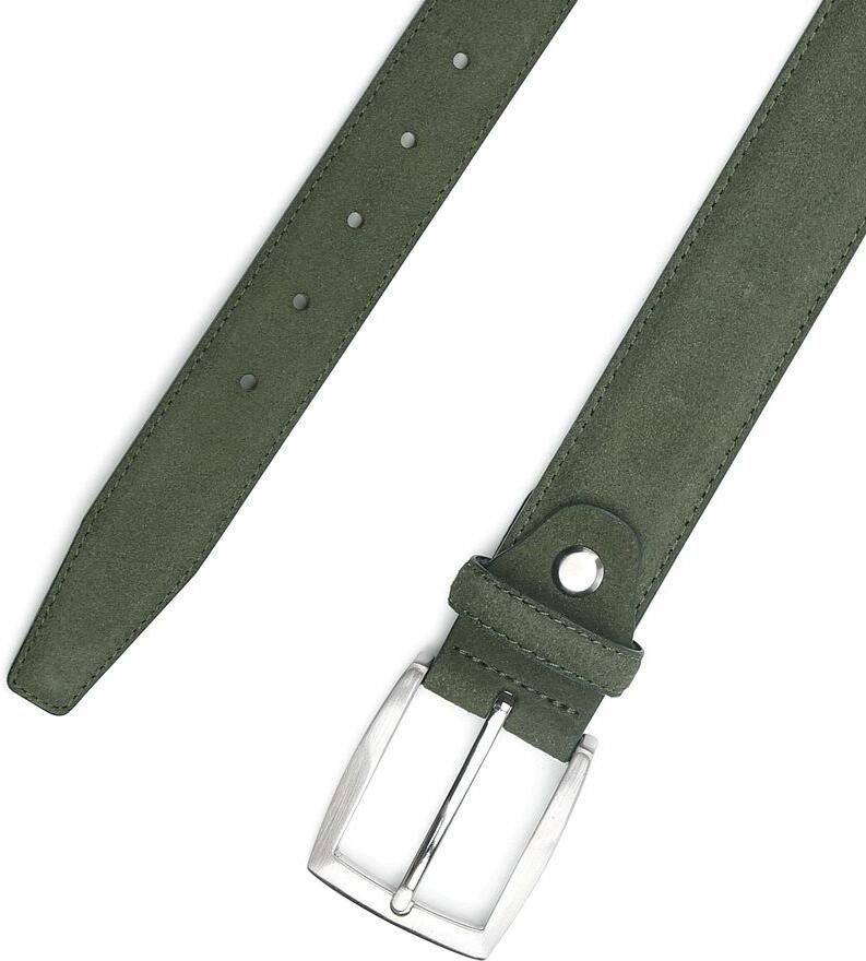 Suitable Riem Leren Riem Suede Groen - Foto 2