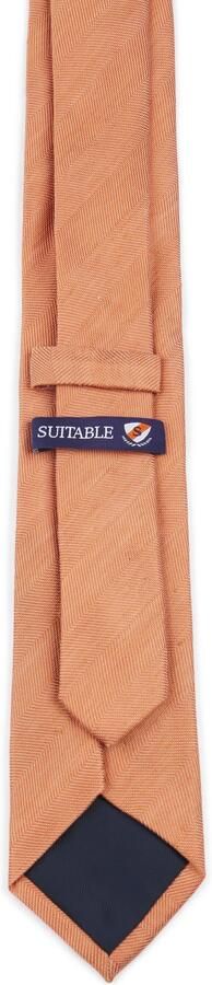 Suitable Linnen Zijde Stropdas Oranje - Foto 2