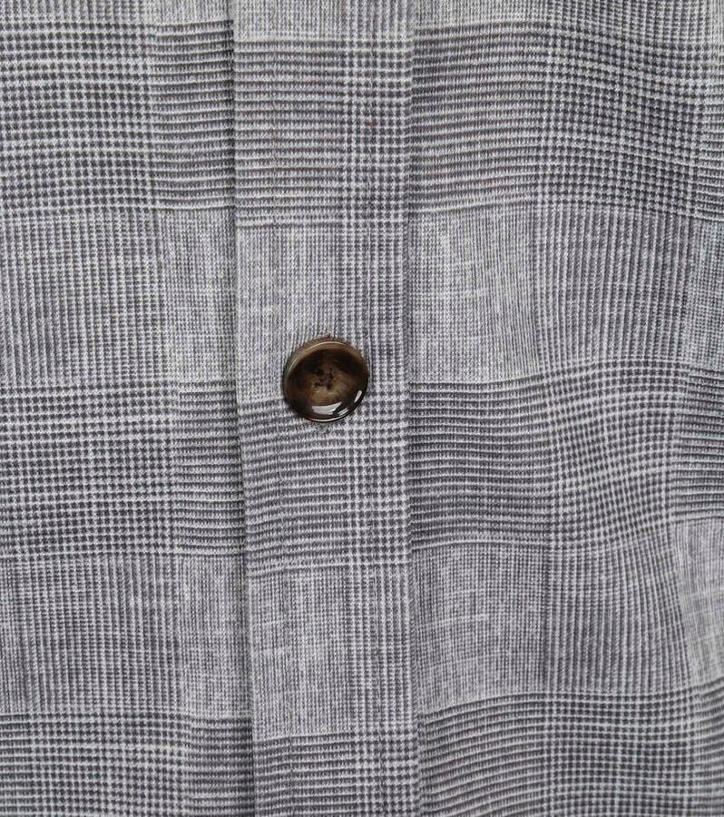 Suitable Sweater Liv Overshirt Geruit Grijs