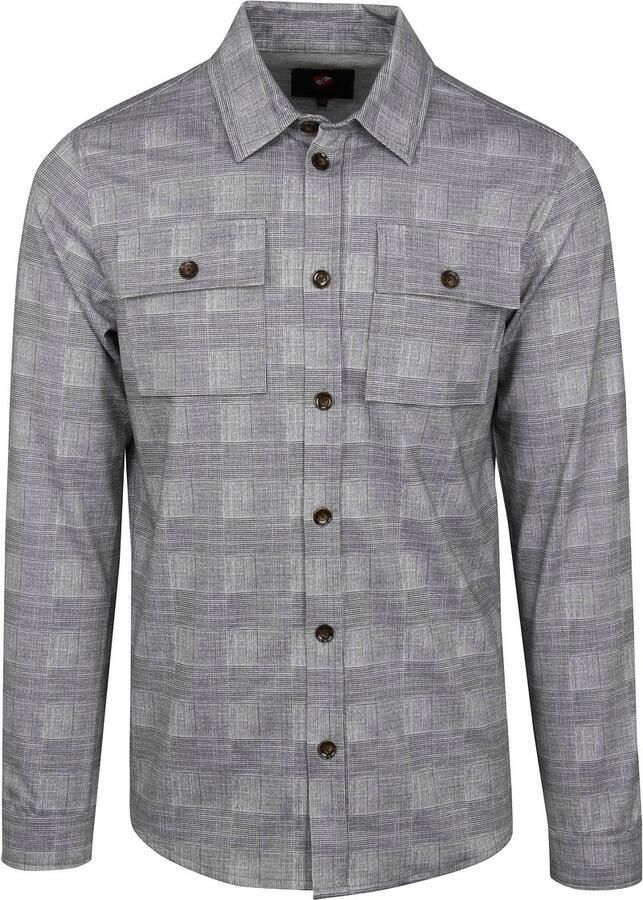 Suitable Sweater Liv Overshirt Geruit Grijs