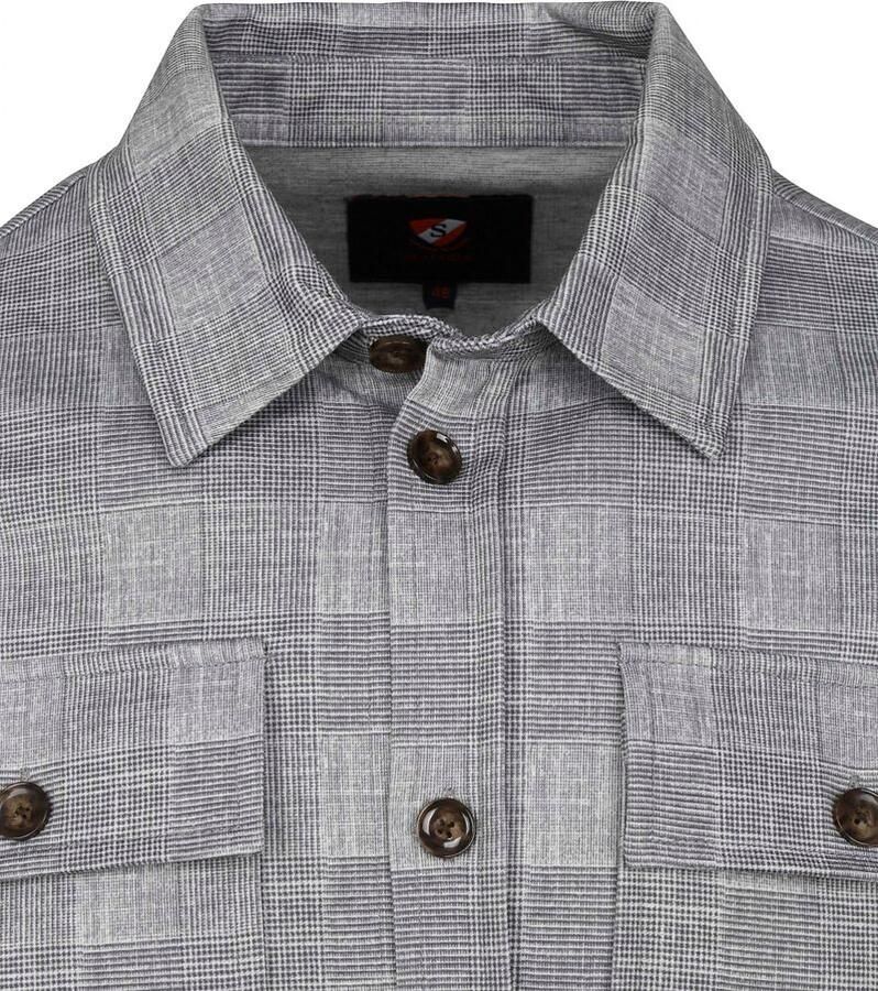 Suitable Onderhemd Liv Overshirt Geruit Grijs - Foto 2
