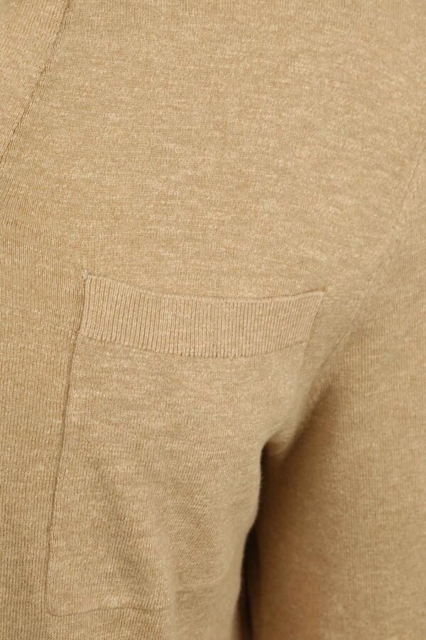Suitable Longsleeve Knitted Poloshirt Riva Pocket Sand - Foto 3