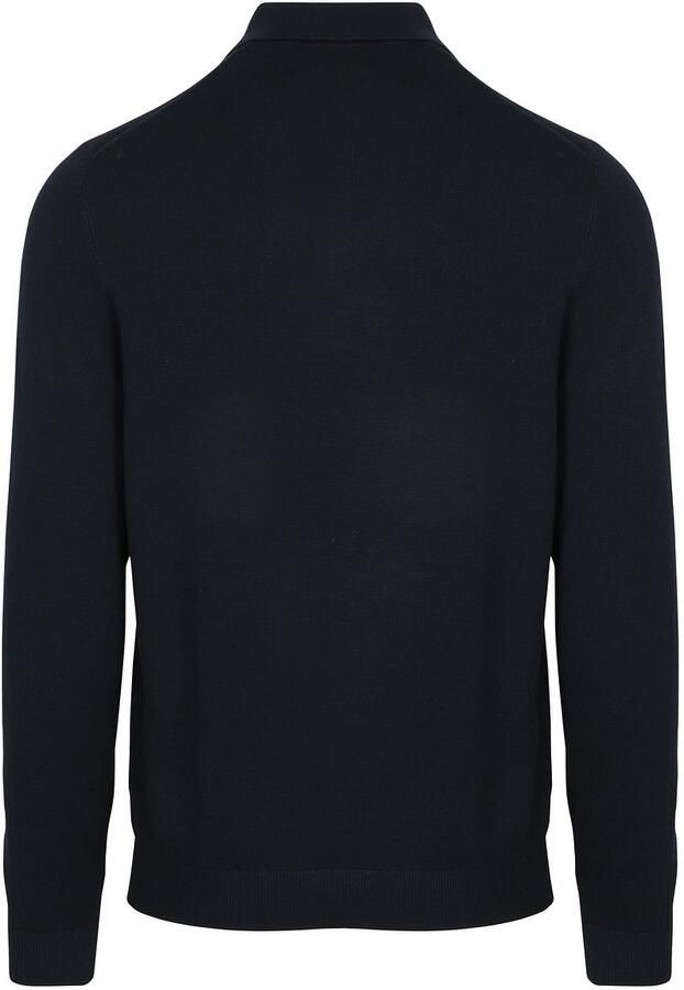 Suitable Longsleeve Poloshirt Flat Knit Navy - Foto 3