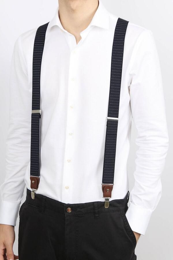 Suitable Luxe Bretels Navy Stippen - Foto 2