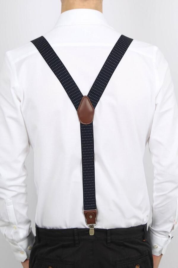 Suitable Luxe Bretels Navy Stippen - Foto 3