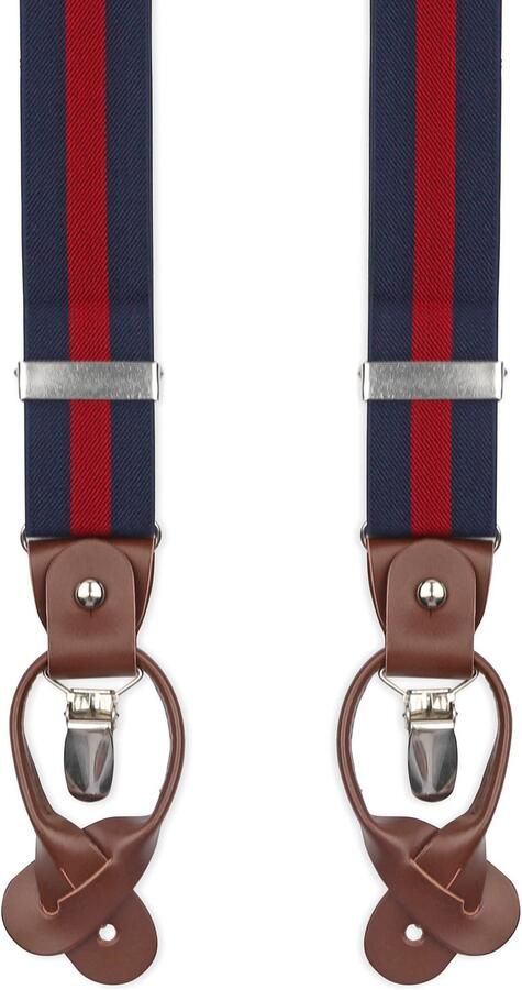 Suitable Luxe Bretels Navy Streep Rood