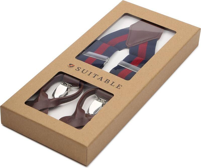 Suitable Luxe Bretels Navy Streep Rood - Foto 4