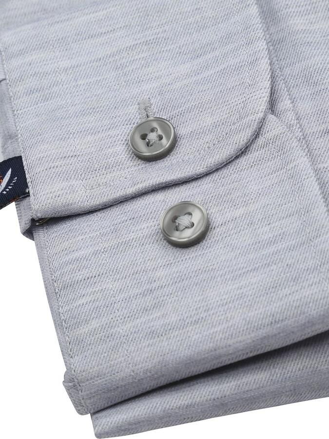 Suitable Overhemd Lange Mouw Melange Overhemd Grijs