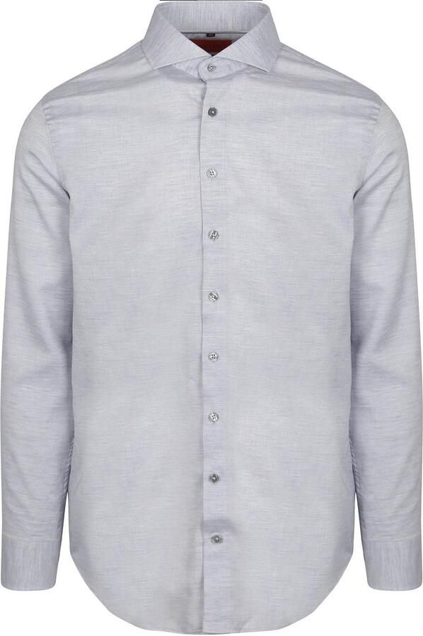 Suitable Overhemd Lange Mouw Melange Overhemd Grijs - Foto 2
