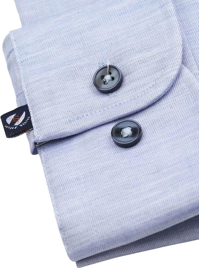 Suitable Overhemd Lange Mouw Melange Overhemd Lichtblauw