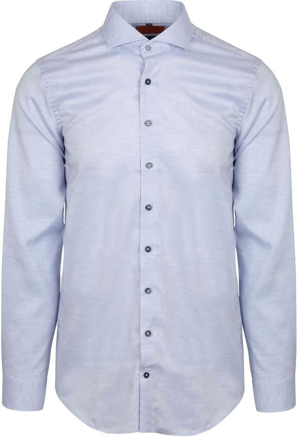 Suitable Overhemd Lange Mouw Melange Overhemd Lichtblauw - Foto 2