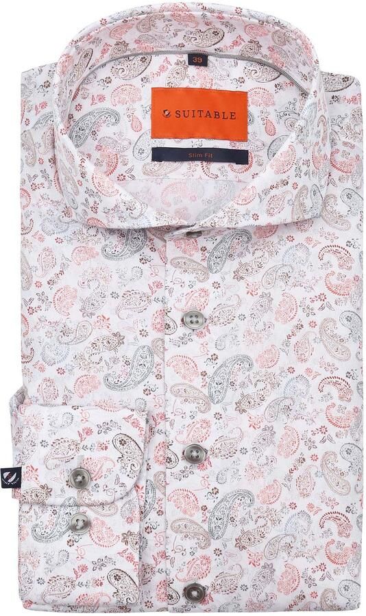 Suitable Overhemd Lange Mouw Melange Overhemd Paisley Multicolour