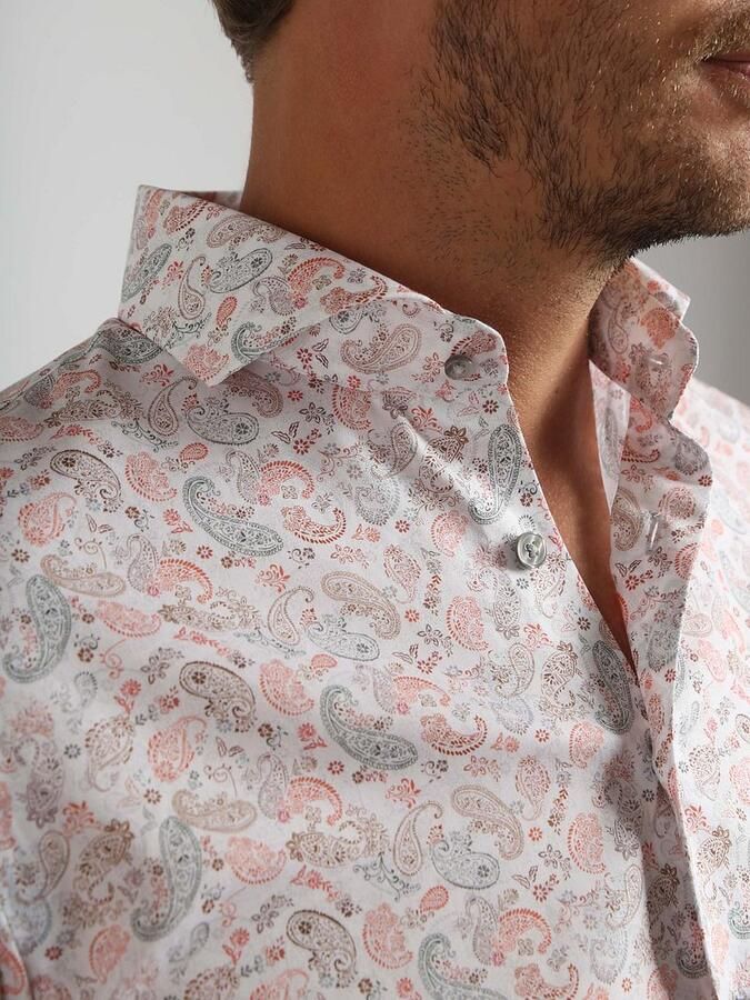 Suitable Overhemd Lange Mouw Melange Overhemd Paisley Multicolour - Foto 2