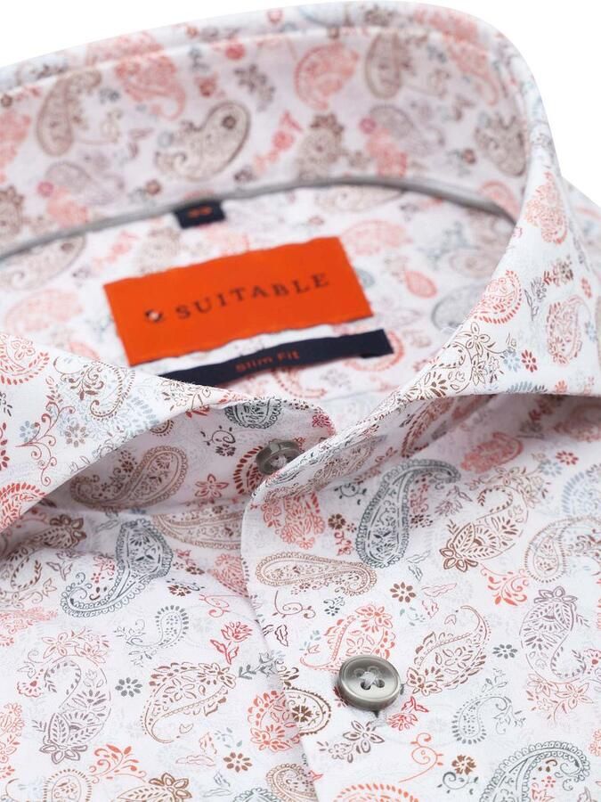 Suitable Overhemd Lange Mouw Melange Overhemd Paisley Multicolour - Foto 3