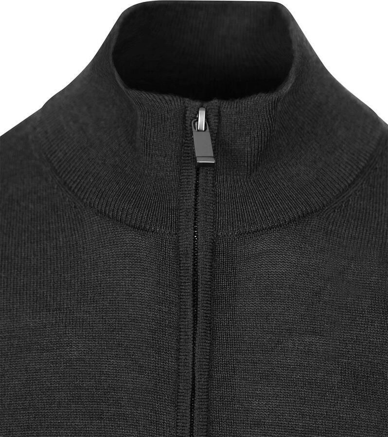 Suitable Merino Half Zip Trui Antraciet - Foto 2