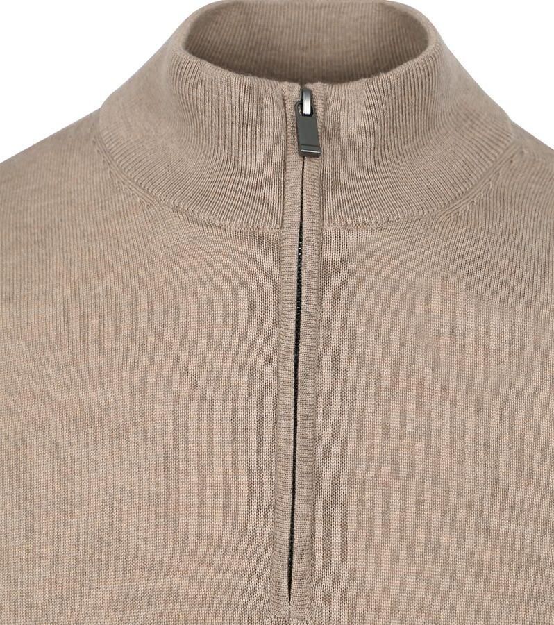 Suitable Merino Half Zip Trui Beige - Foto 2