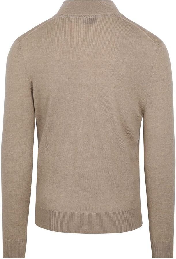 Suitable Merino Half Zip Trui Beige - Foto 4