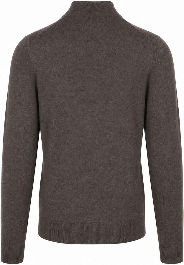 Suitable Merino Half Zip Trui Bruin - Foto 3