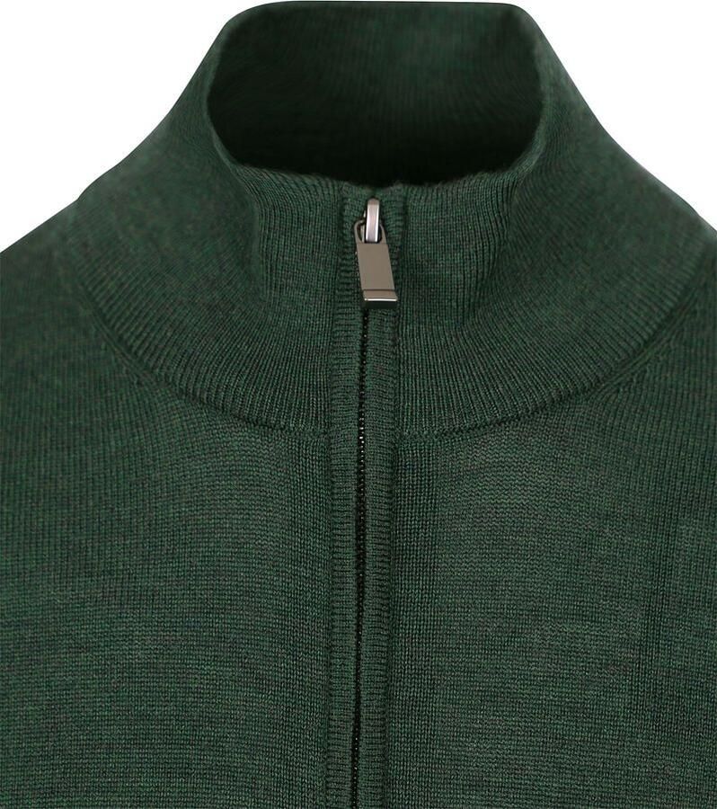 Suitable Merino Half Zip Trui Donkergroen - Foto 2
