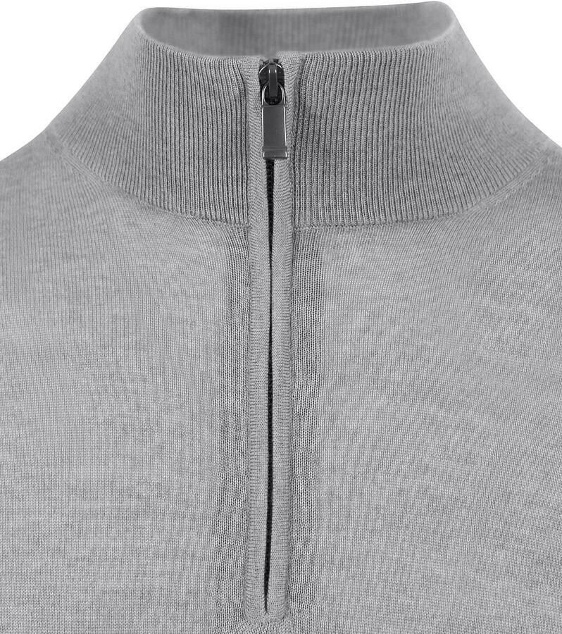 Suitable Merino Half Zip Trui Grijs - Foto 2