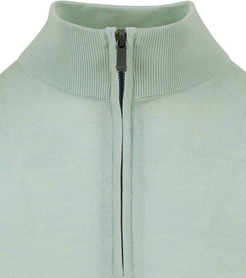 Suitable Merino Half Zip Trui Groen