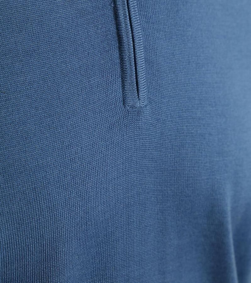 Suitable Merino Half Zip Trui Ink Blauw - Foto 2