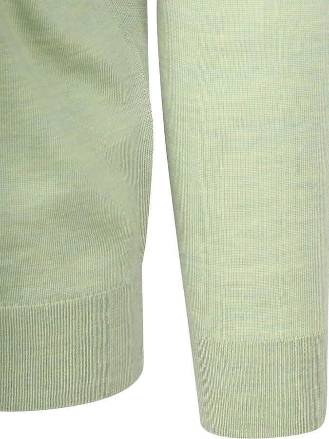 Suitable Merino Half Zip Trui Lichtgroen - Foto 5
