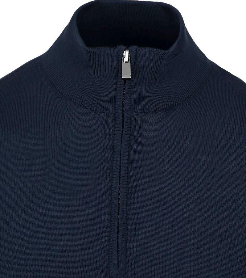 Suitable Merino Half Zip Trui Navy - Foto 2