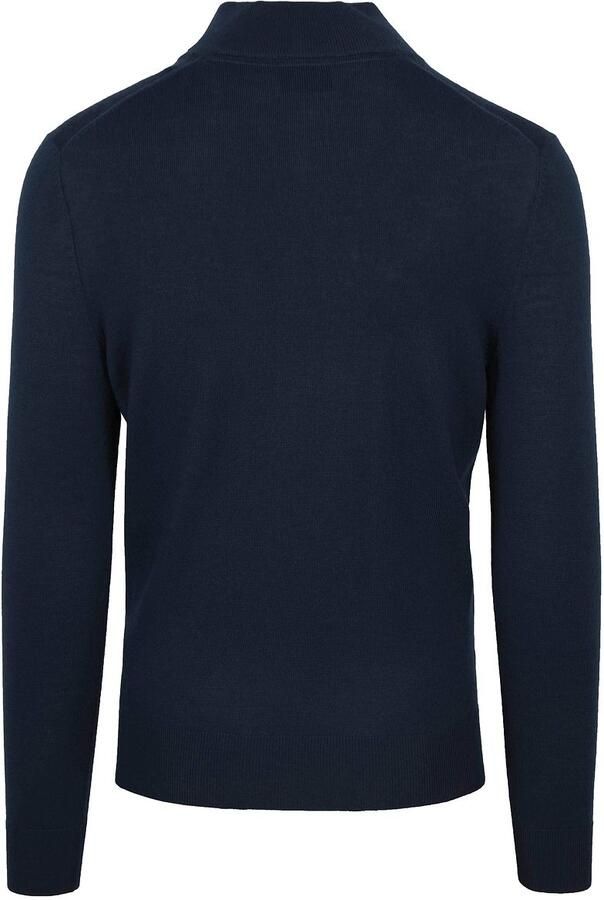 Suitable Merino Half Zip Trui Navy - Foto 4