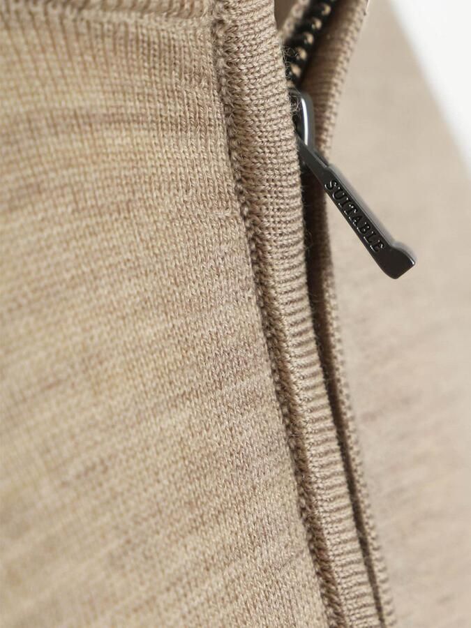Suitable Merino Half Zip Trui Sand - Foto 5