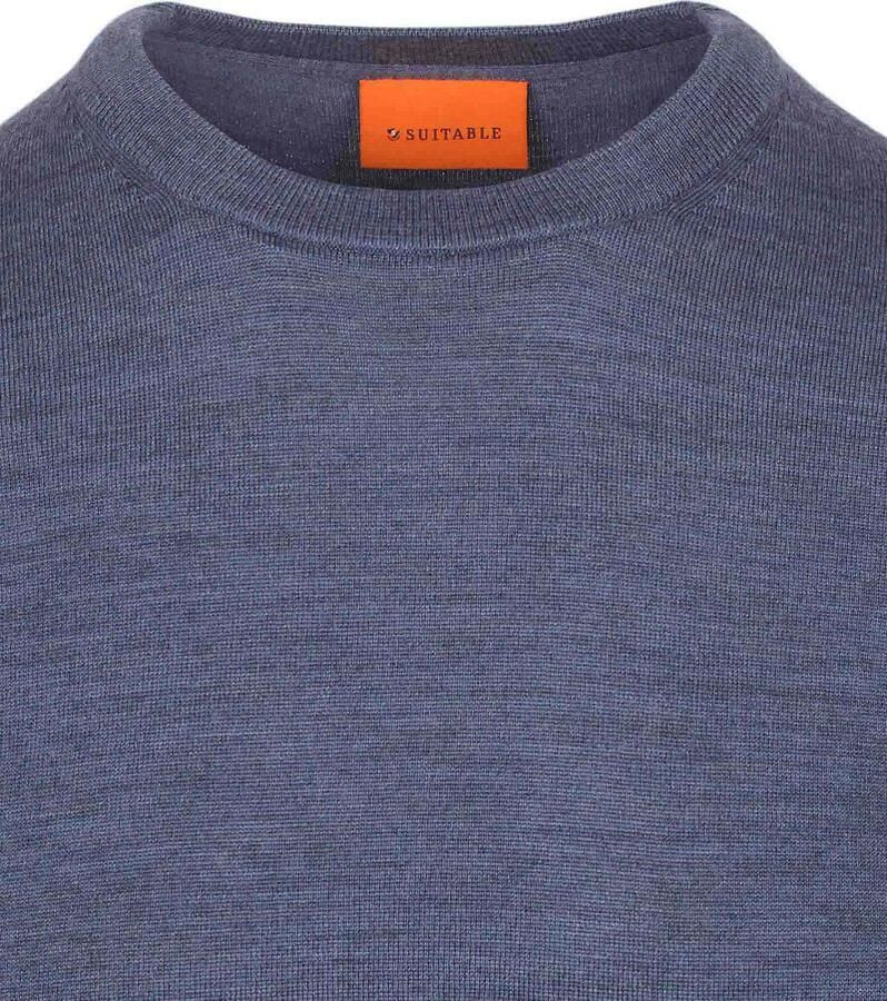 Suitable Merino Pullover Denim Blauw