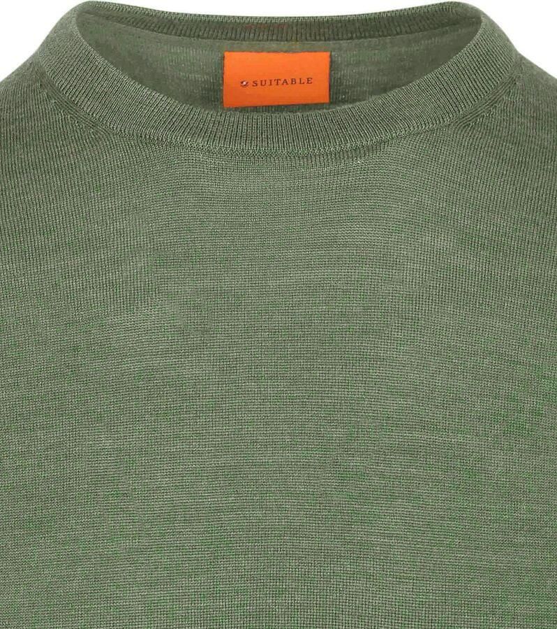 Suitable Merino Pullover Mid Groen