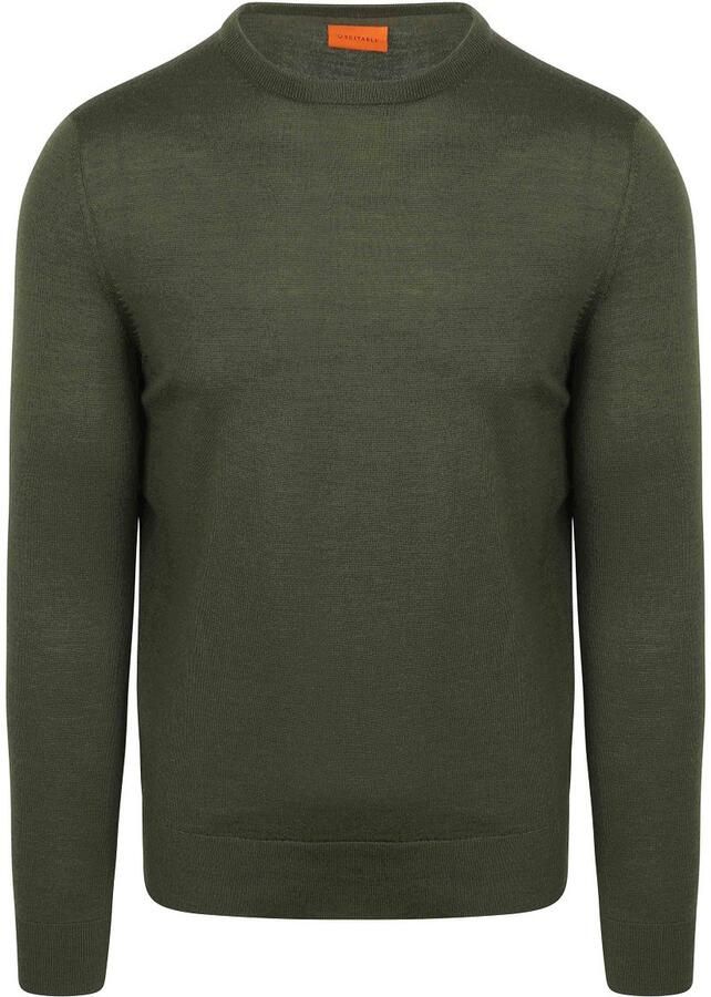 Suitable Merino Pullover Military Groen