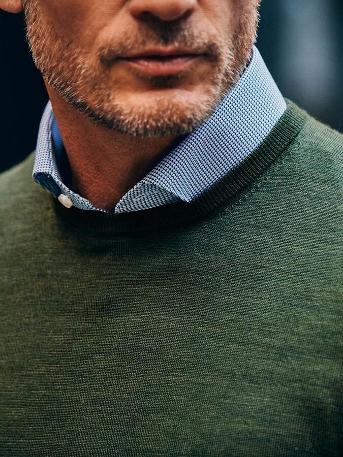 Suitable Merino Pullover Military Groen - Foto 2