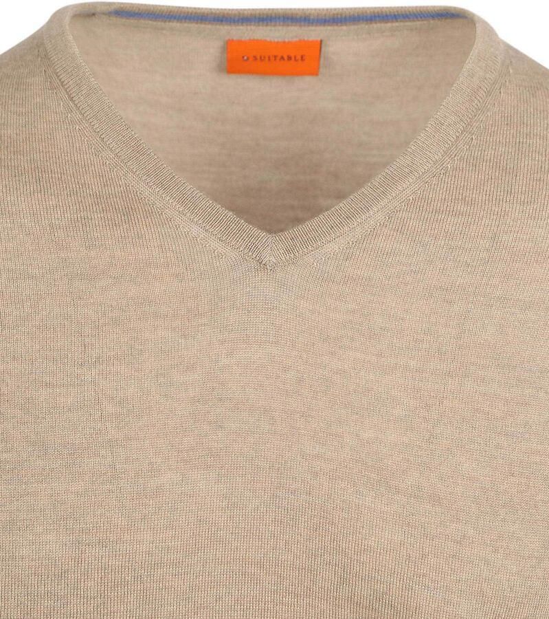 Suitable Merino Pullover V-Hals Beige - Foto 2