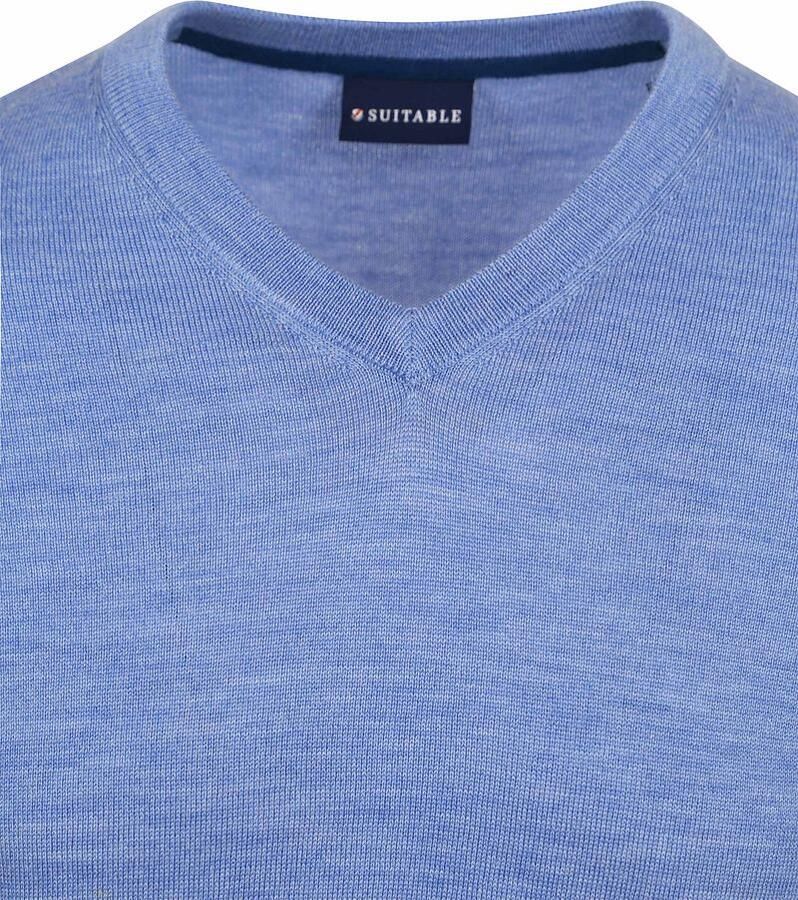 Suitable Merino Pullover V-Hals Lichtblauw - Foto 2